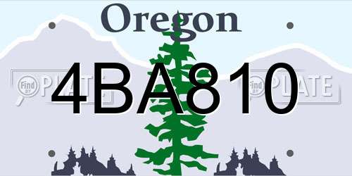 4BA810 Oregon License Plate