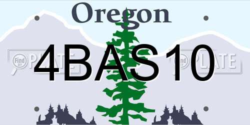 4BAS10 Oregon License Plate