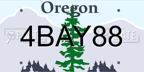 4BAY88 Oregon License Plate