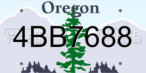 4BB7688 Oregon License Plate