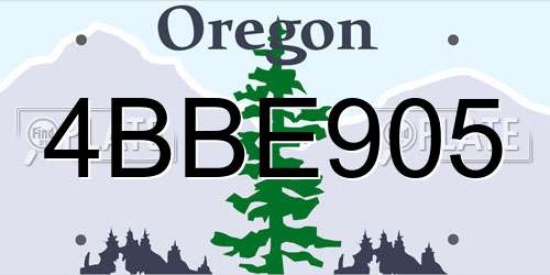 4BBE905 Oregon License Plate