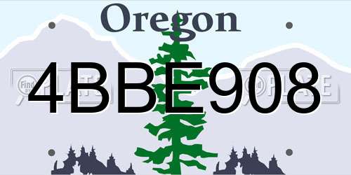 4BBE908 Oregon License Plate