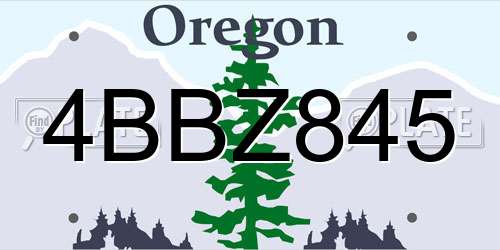 4BBZ845 Oregon License Plate