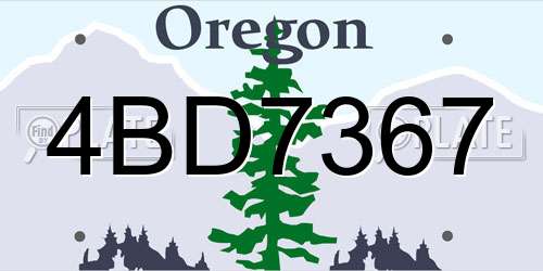 4BD7367 Oregon License Plate