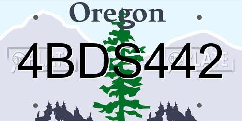 4BDS442 Oregon License Plate