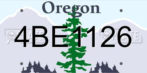 4BE1126 Oregon License Plate