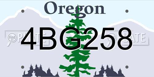 4BG258 Oregon License Plate