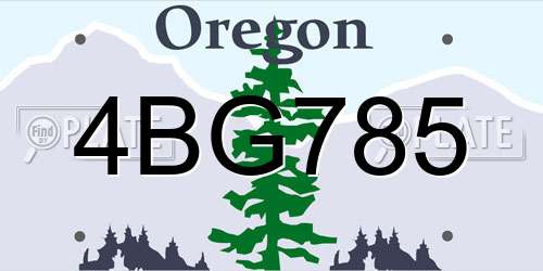 4BG785 Oregon License Plate