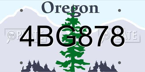 4BG878 Oregon License Plate