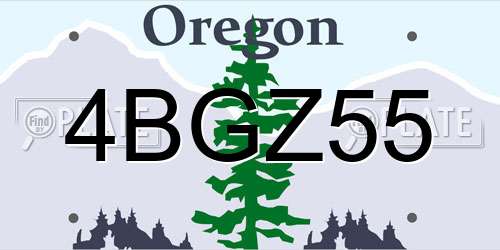 4BGZ55 Oregon License Plate