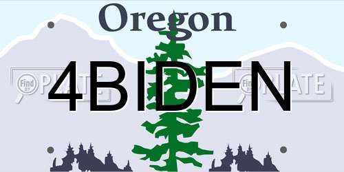 4BIDEN Oregon License Plate