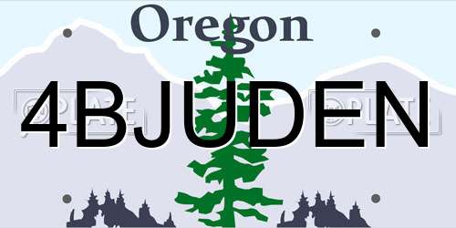 4BJUDEN Oregon License Plate