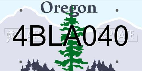 4BLA040 Oregon License Plate
