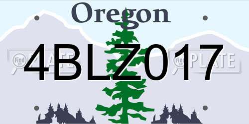 4BLZ017 Oregon License Plate