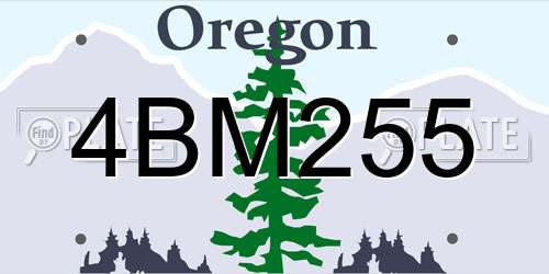 4BM255 Oregon License Plate