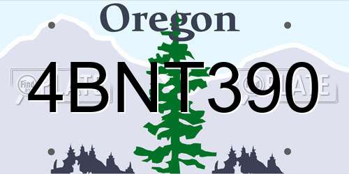 4BNT390 Oregon License Plate