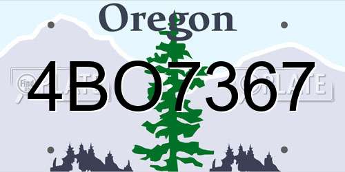 4BO7367 Oregon License Plate