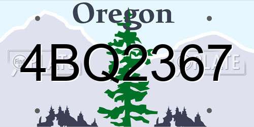 4BQ2367 Oregon License Plate