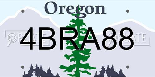 4BRA88 Oregon License Plate