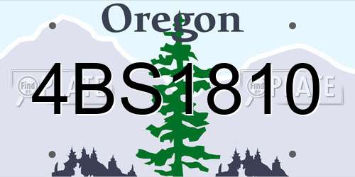 4BS1810 Oregon License Plate