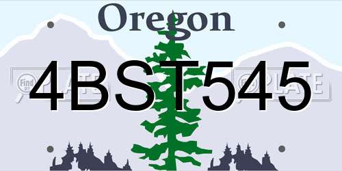 4BST545 Oregon License Plate