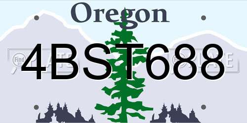 4BST688 Oregon License Plate