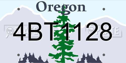 4BT1128 Oregon License Plate