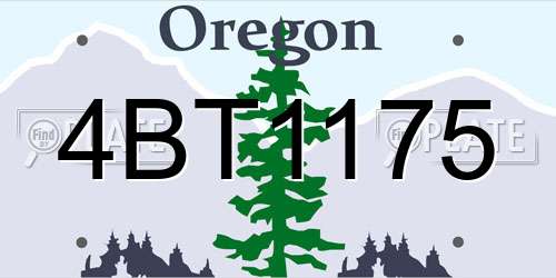 4BT1175 Oregon License Plate