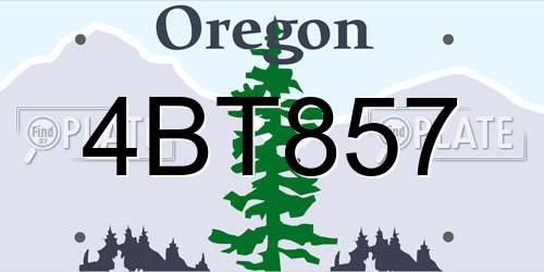 4BT857 Oregon License Plate