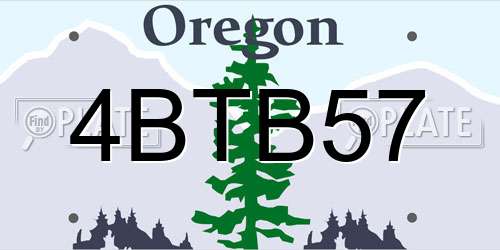 4BTB57 Oregon License Plate
