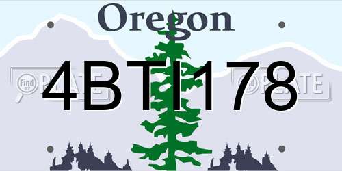 4BTI178 Oregon License Plate