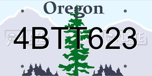 4BTT623 Oregon License Plate
