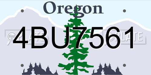 4BU7561 Oregon License Plate