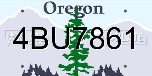 4BU7861 Oregon License Plate