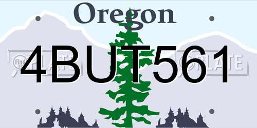 4BUT561 Oregon License Plate