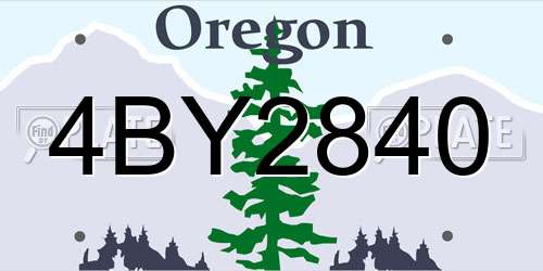 4BY2840 Oregon License Plate