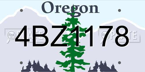 4BZ1178 Oregon License Plate