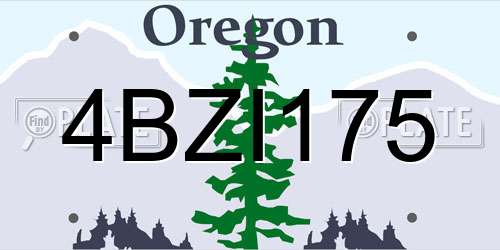 4BZI175 Oregon License Plate