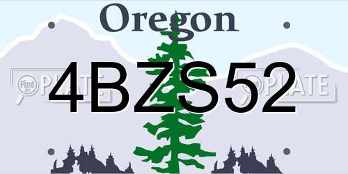 4BZS52 Oregon License Plate