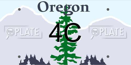 4C Oregon License Plate