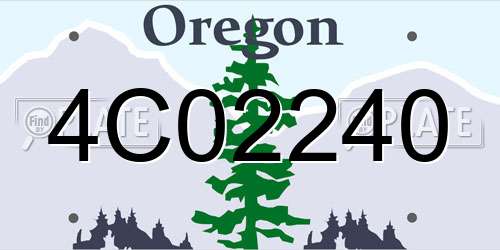 4C02240 Oregon License Plate