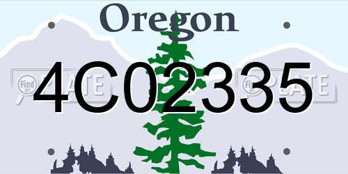4C02335 Oregon License Plate