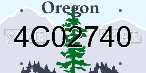 4C02740 Oregon License Plate