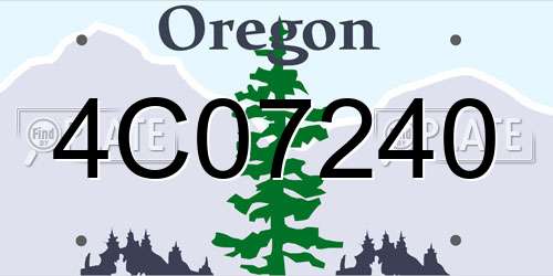 4C07240 Oregon License Plate