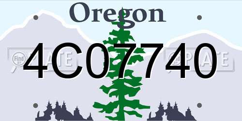 4C07740 Oregon License Plate