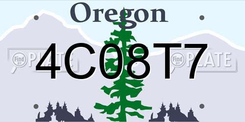 4C08T7 Oregon License Plate