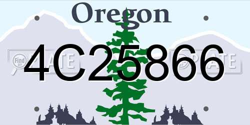 4C25866 Oregon License Plate