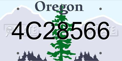 4C28566 Oregon License Plate