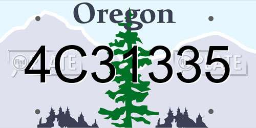 4C31335 Oregon License Plate