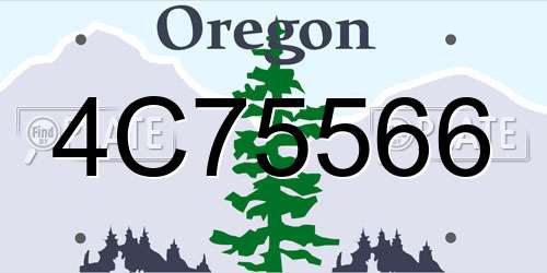4C75566 Oregon License Plate
